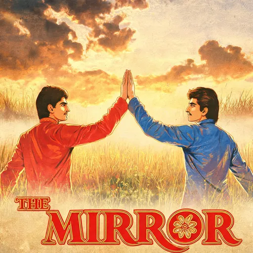 The Mirror in the 90s film poster style — sample illustration