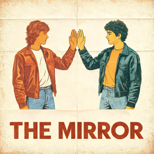 The Mirror in the buddy-movie poster style — sample illustration