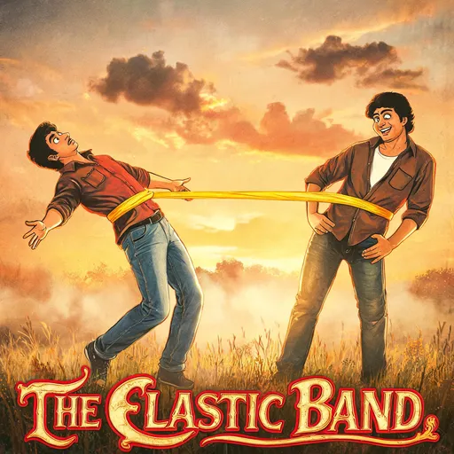 The Elastic Band in the 90s film poster style — sample illustration
