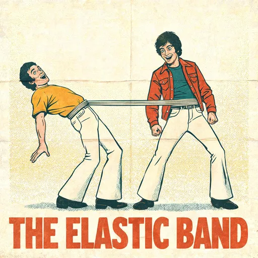 The Elastic Band in the buddy-movie poster style — sample illustration
