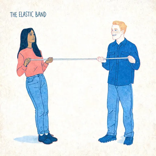 The Elastic Band in the risograph print style — sample illustration