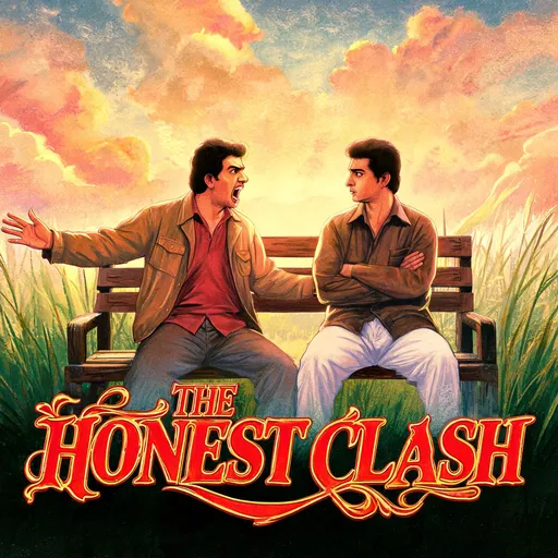The Honest Clash in the 90s film poster style — sample illustration