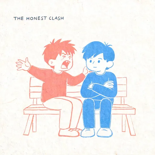 The Honest Clash in the risograph print style — sample illustration