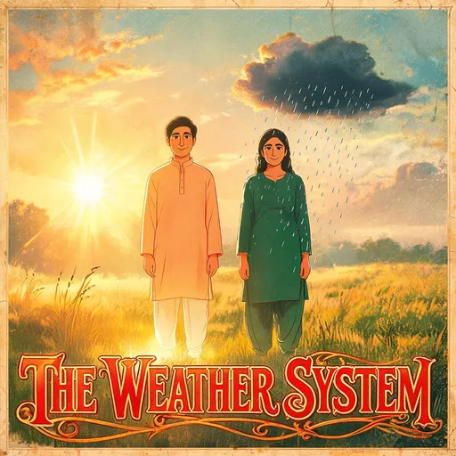 The Weather System in the 90s film poster style — sample illustration