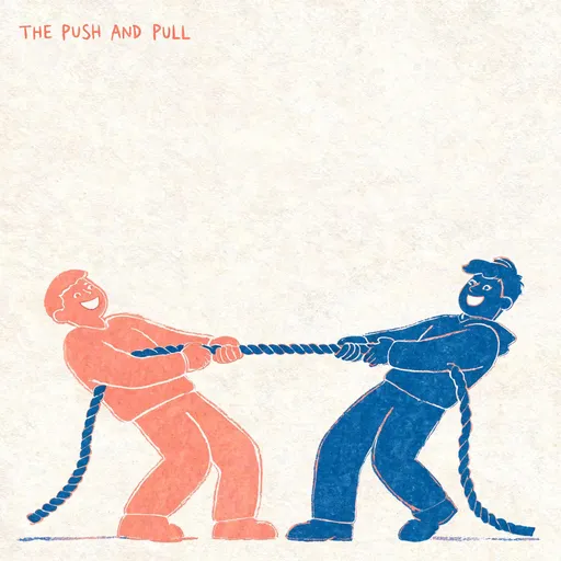 The Push and Pull in the risograph print style — sample illustration