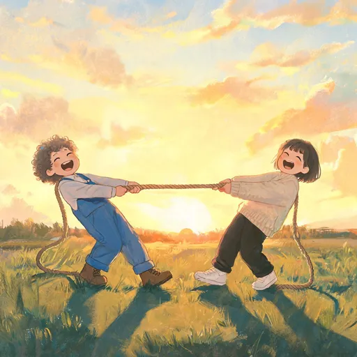 The Push and Pull in the storybook style — sample illustration