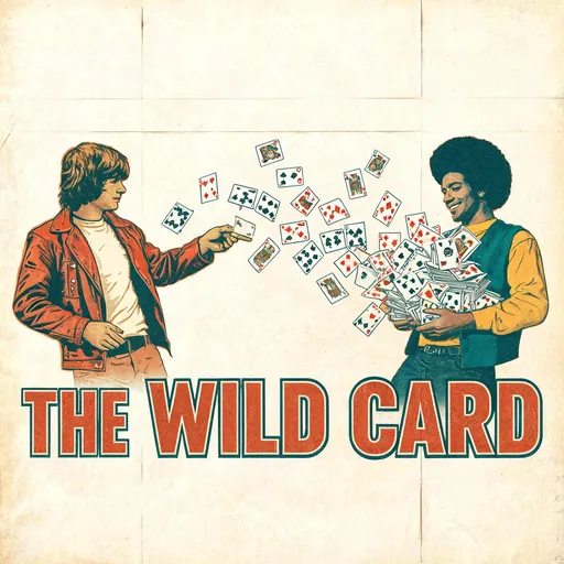 The Wild Card in the buddy-movie poster style — sample illustration