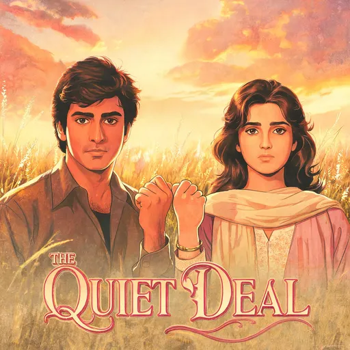 The Quiet Deal in the 90s film poster style — sample illustration
