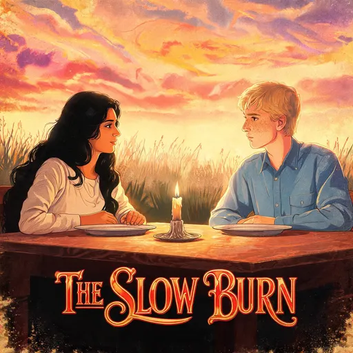 The Slow Burn in the 90s film poster style — sample illustration