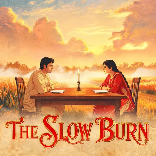 The Slow Burn in the 90s film poster style — sample illustration