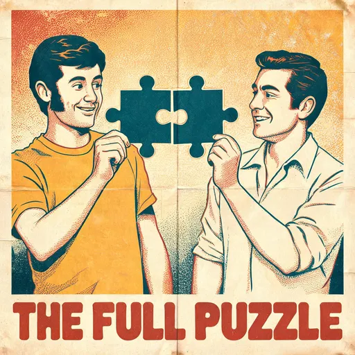 The Full Puzzle in the buddy-movie poster style — sample illustration